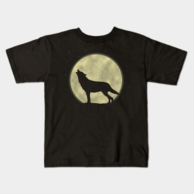 Howling Wolf Kids T-Shirt by Izmet